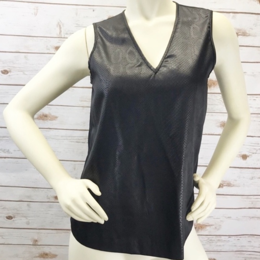 J Brand Black Snakeskin Motif - Riley Top